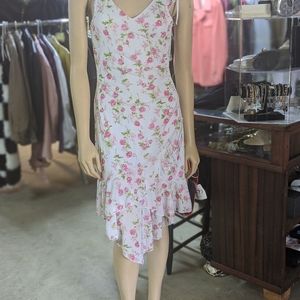 Pink, white and green ruffle dress